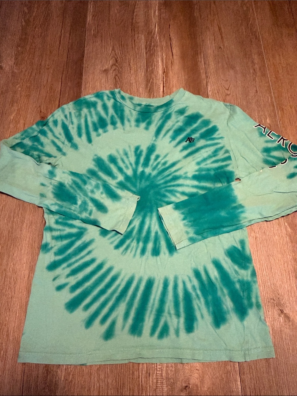Aeropostale Teal Tie-Dye Long Sleeve Tee